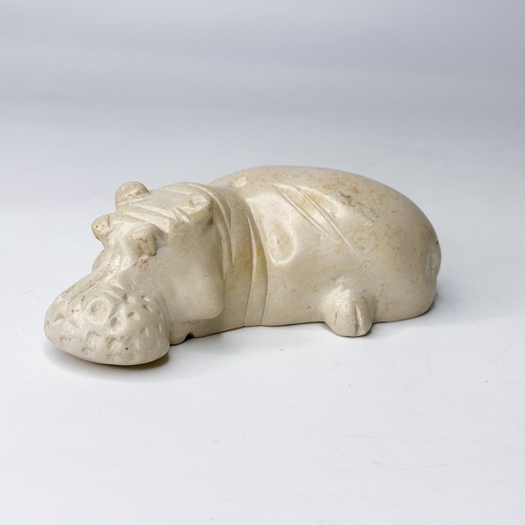 Unbranded Art Hand Carved Stone Hippopotamus House Hippo Figurine
